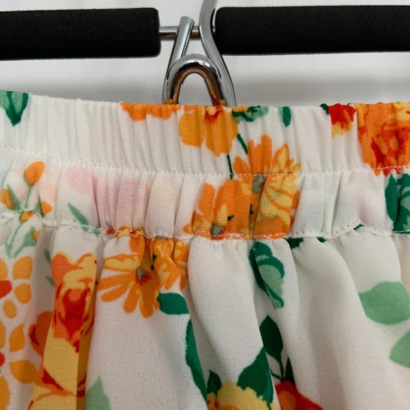 Wayf Floral Tiered Maxi Skirt Red Orange Romantic Feminine Size S - Picture 10 of 15